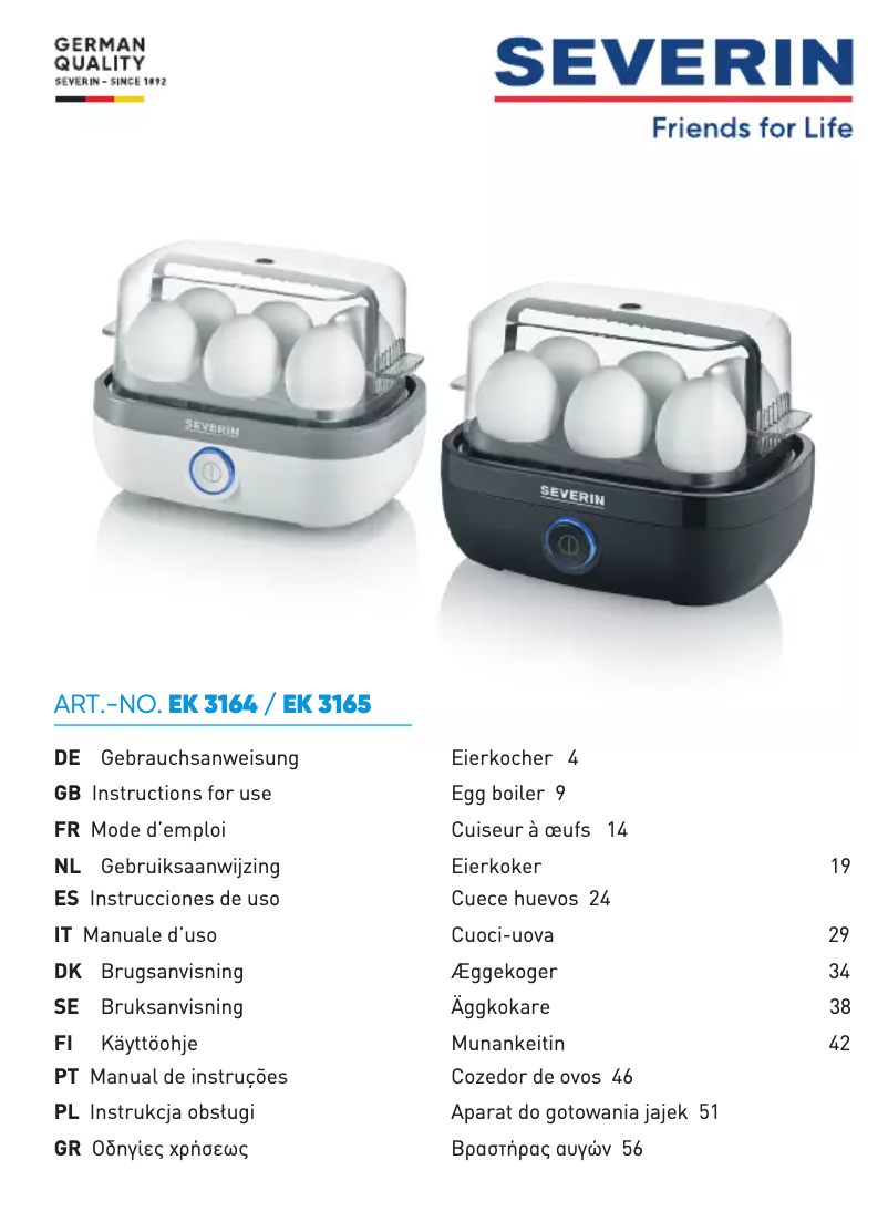 First page image of the manual for EK 3165