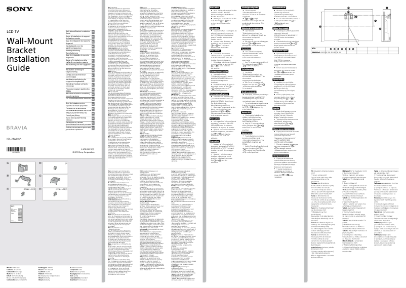 First page image of the manual for Bravia KDL-24W605A