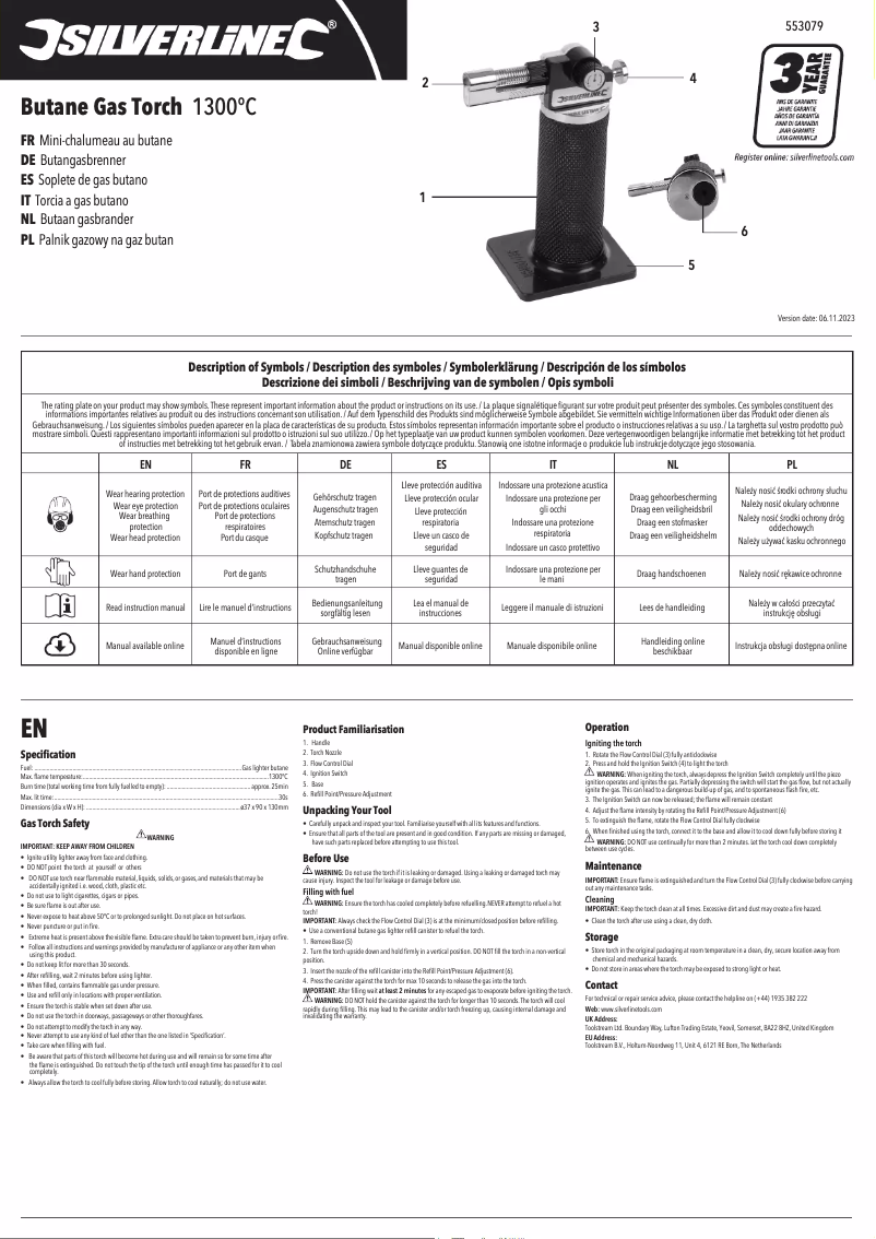 Page 1 of the manual User Manual Silverline 553079