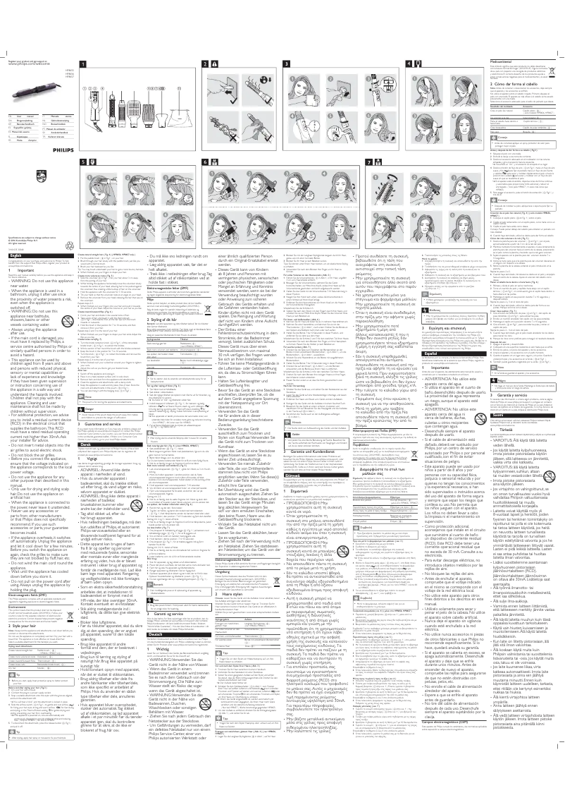 First page image of the manual for Care Airstyler HP8655