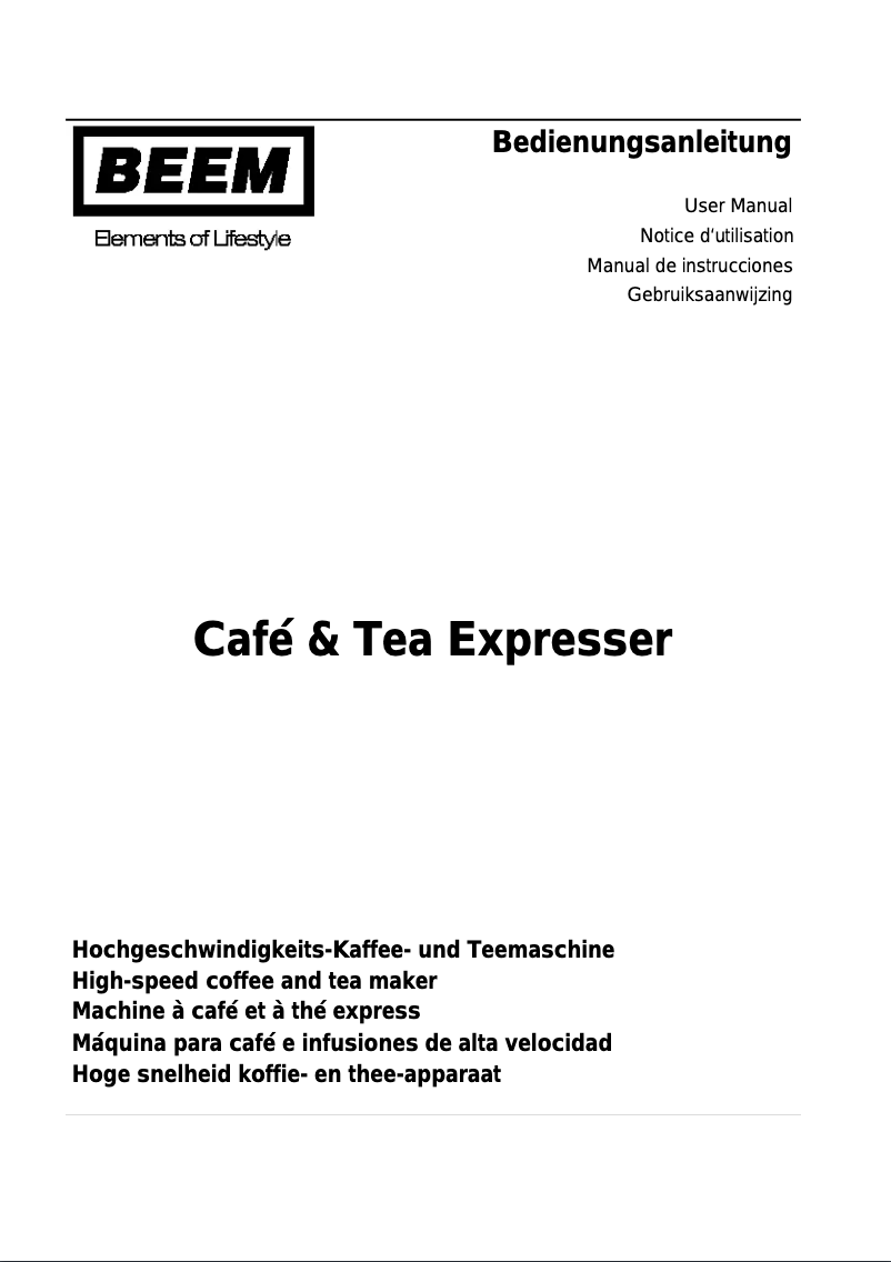 Image de la première page du manuel de l'appareil Café & Tea Expresser