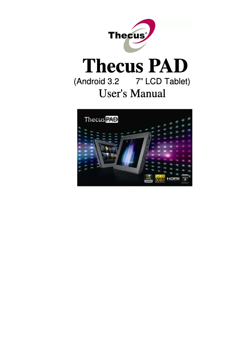 First page image of the manual for ThecusPAD