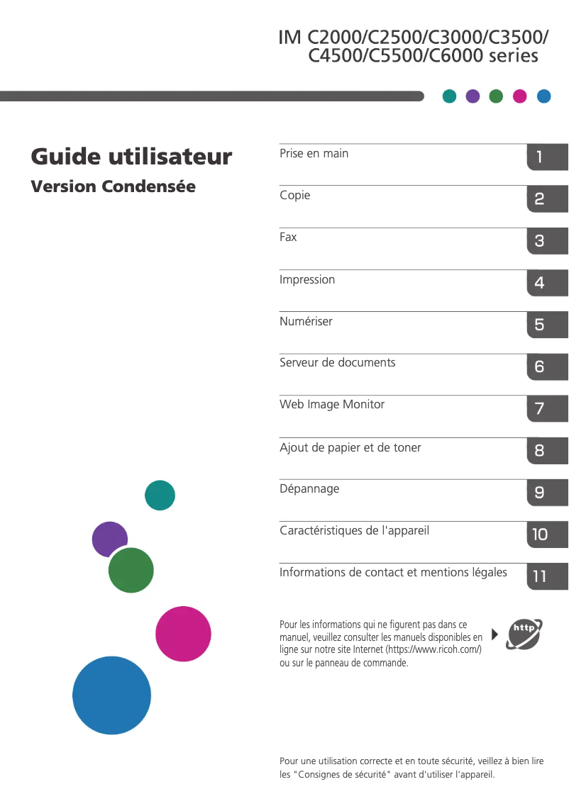 First page image of the manual for IM C3000LT