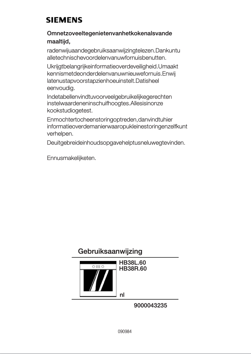 First page image of the manual for HB38L260