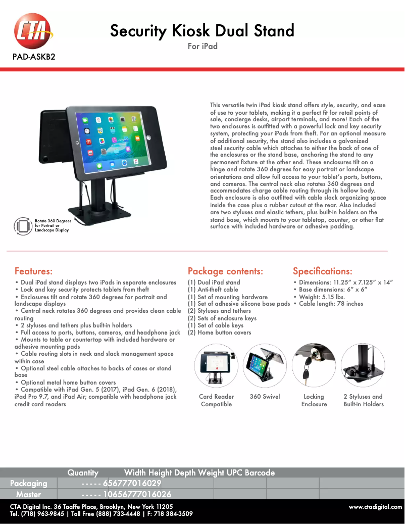 Page 1 of the manual User Manual CTA Digital PAD-ASKB2