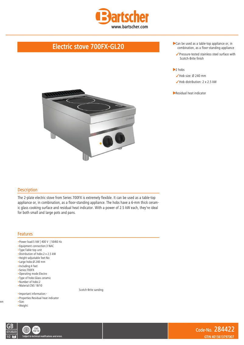 First page image of the manual for 700FX-GL20