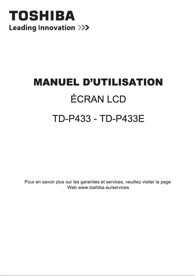 Image de la première page du manuel de l'appareil TD-P433