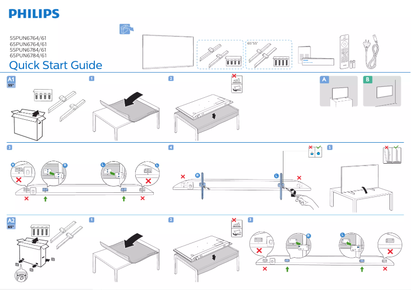 Page 1 of the manual Quick Start Guide Philips 65PUN6784