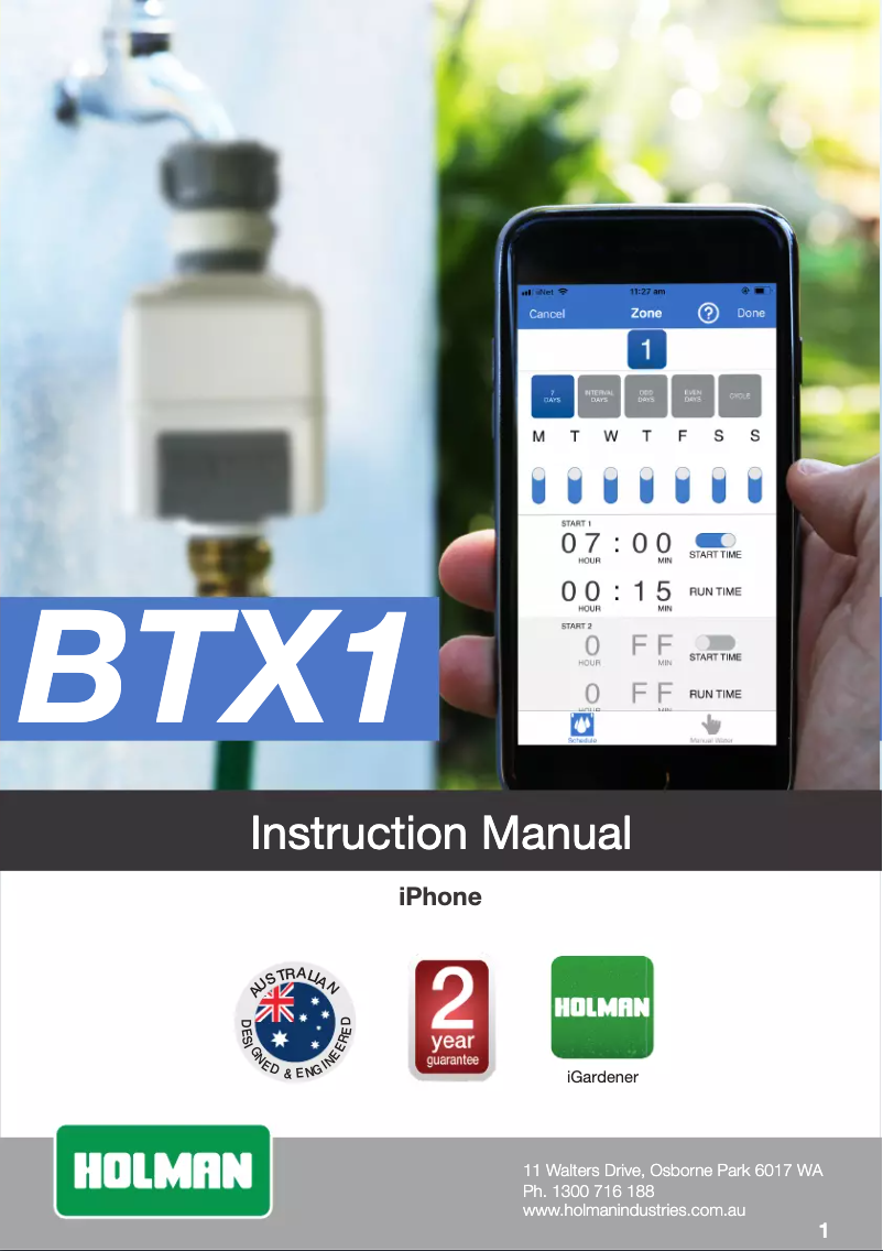 First page image of the manual for BTX1