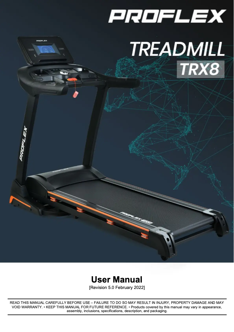 First page image of the manual for TRX8