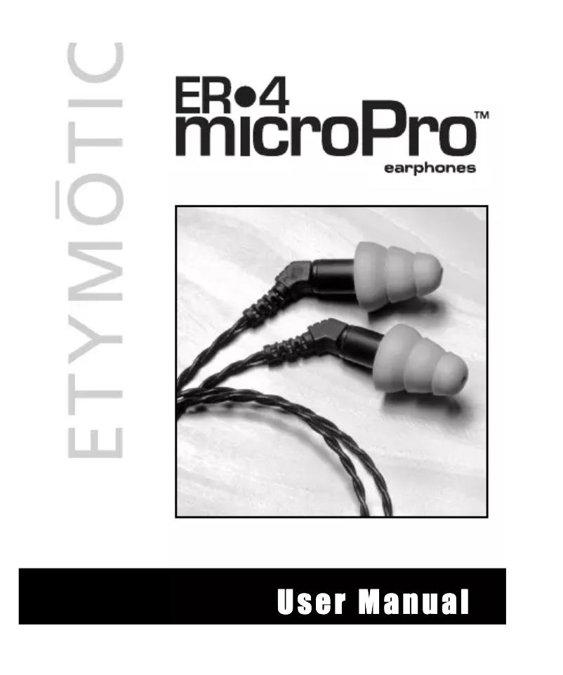 Page 1 of the manual User Manual Etymotic Er-4b