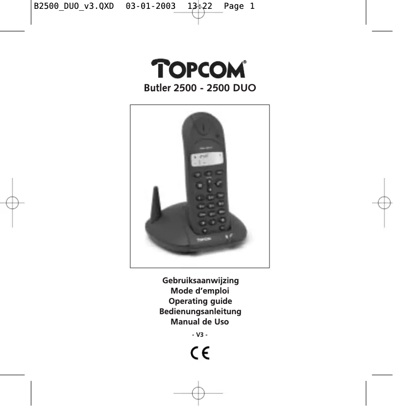 Page 1 of the manual User Manual Topcom Butler 2500 twin
