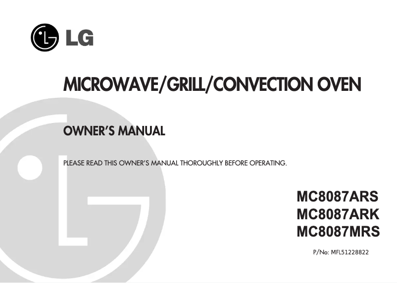 First page image of the manual for MC8087MRS