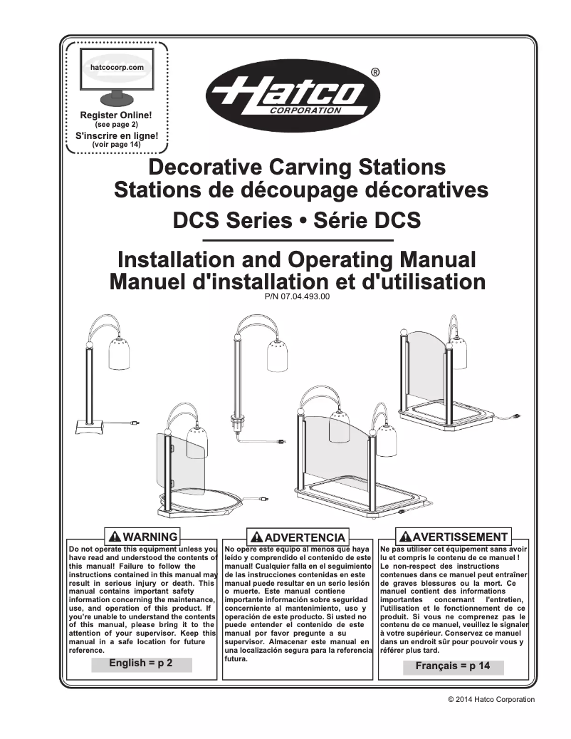 Page 1 of the manual User Manual Hatco DCS400-1CM
