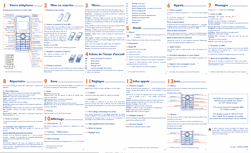 First page image of the manual for OT-V212