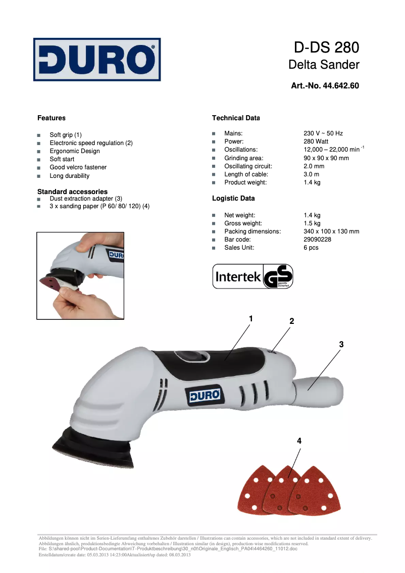 First page image of the manual for D-DS 280