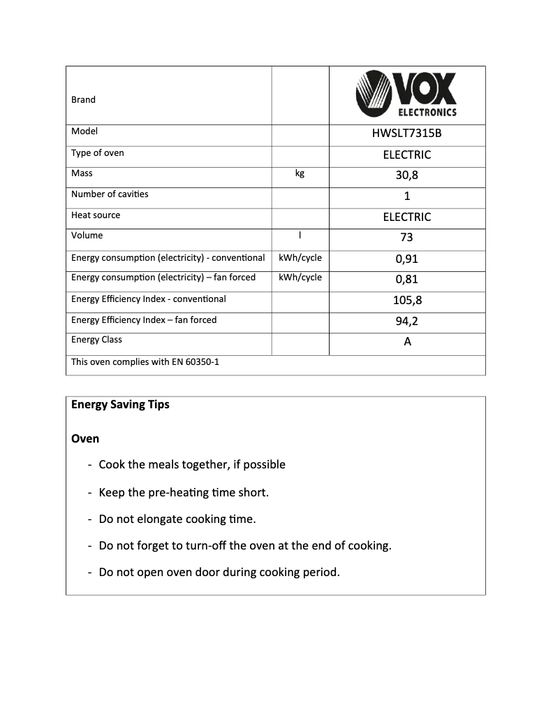 First page image of the manual for HWSLT7315B