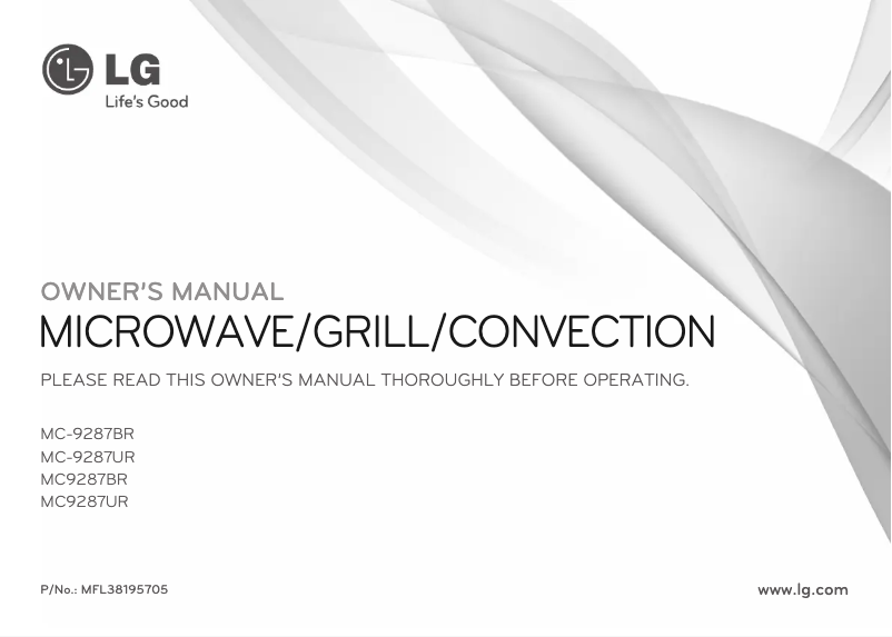 Page 1 of the manual User Manual LG MC-9287BR