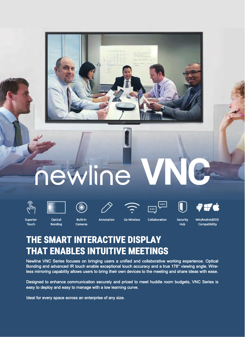 Page 1 of the manual Technical Sheet Newline TT-7519VNC