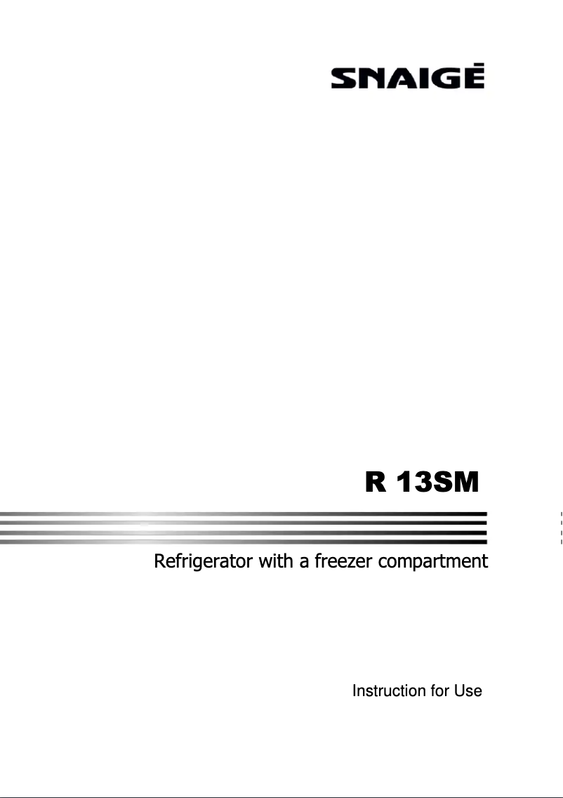 First page image of the manual for Retro R 13SM-PRR50F3