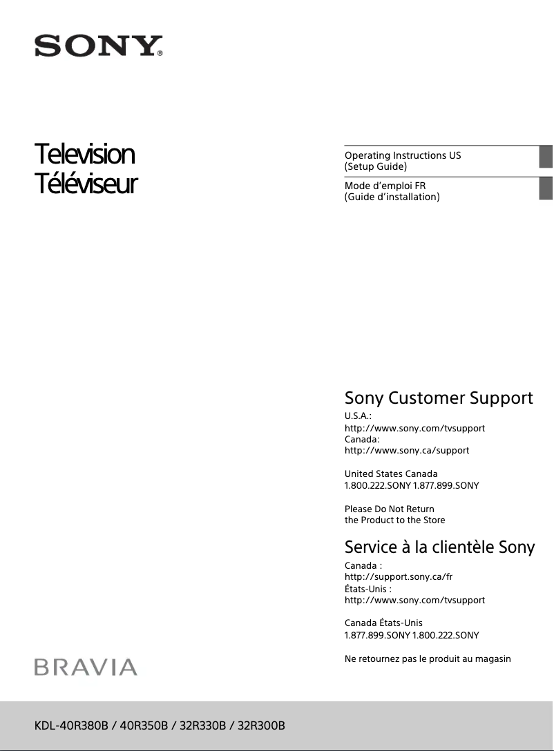 Page 1 of the manual User Manual Sony Bravia KDL-40R380B