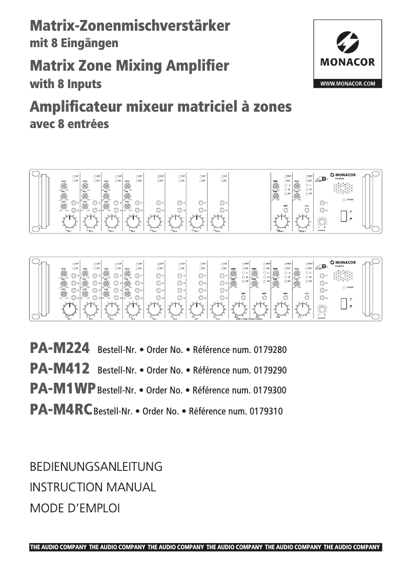 Page 1 of the manual User Manual Monacor PA-M1WP
