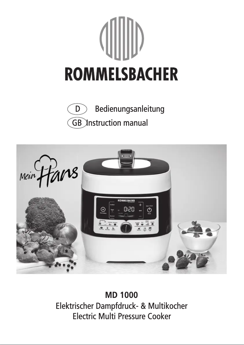 Page 1 of the manual User Manual Rommelsbacher MD 1000