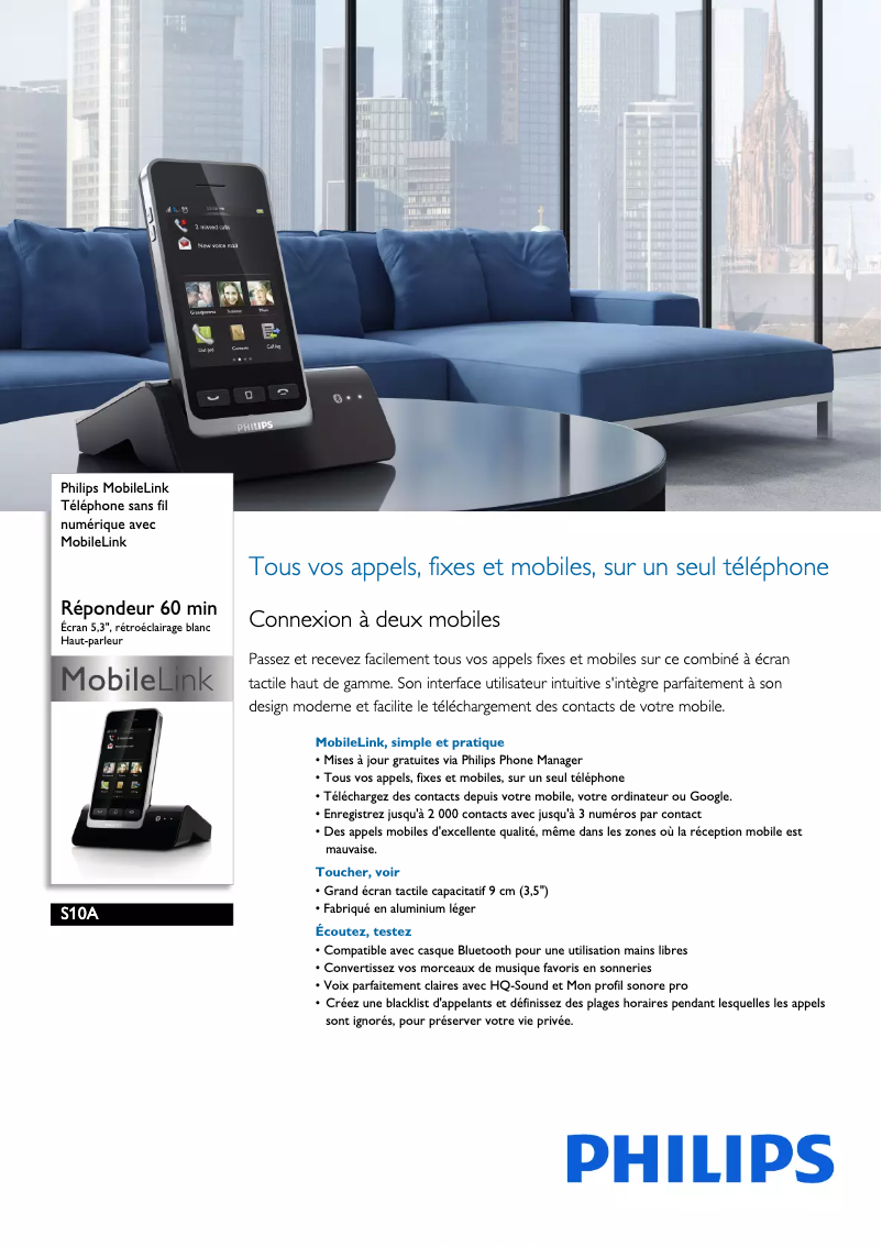 First page image of the manual for MobileLink S10A