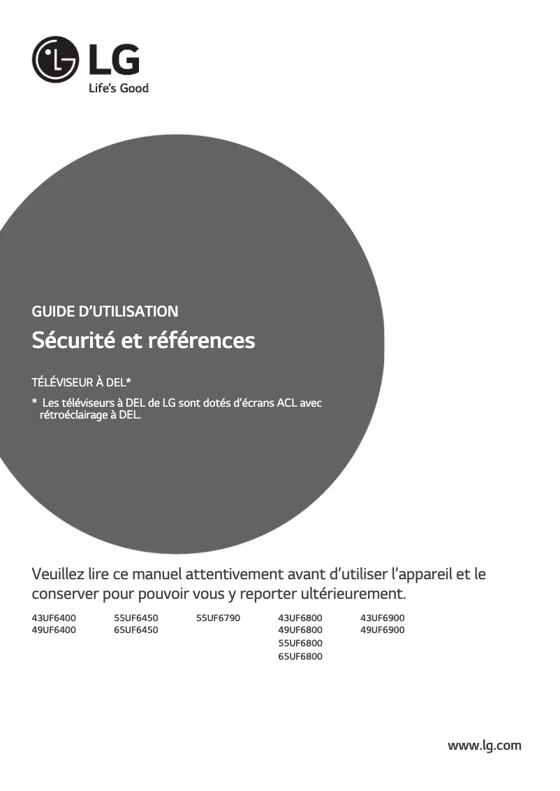 Page 1 of the manual User Manual LG 49UF6800