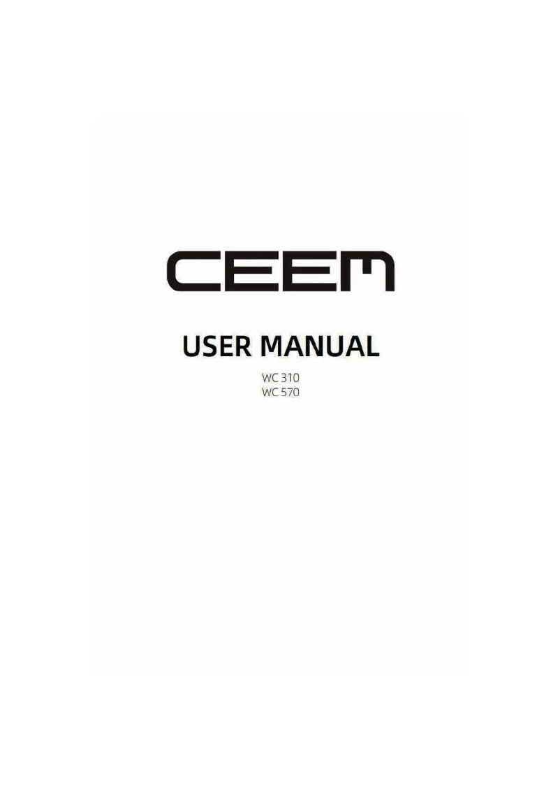 Page 1 of the manual User Manual CEEM WC 310