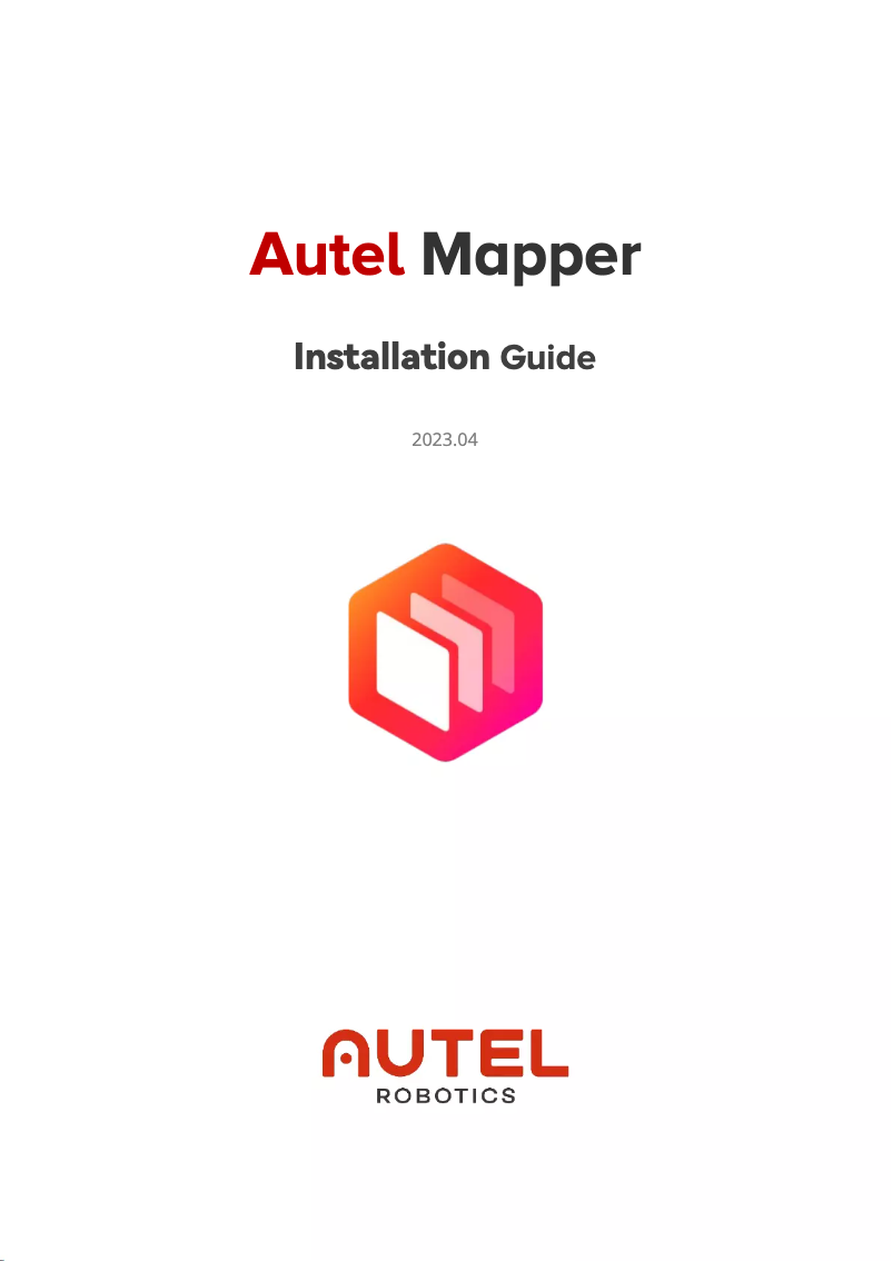 Page 1 of the manual Installation Guide Autel Mapper