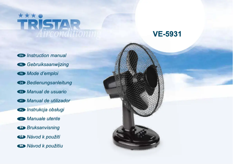 Page 1 of the manual User Manual TriStar VE-5931