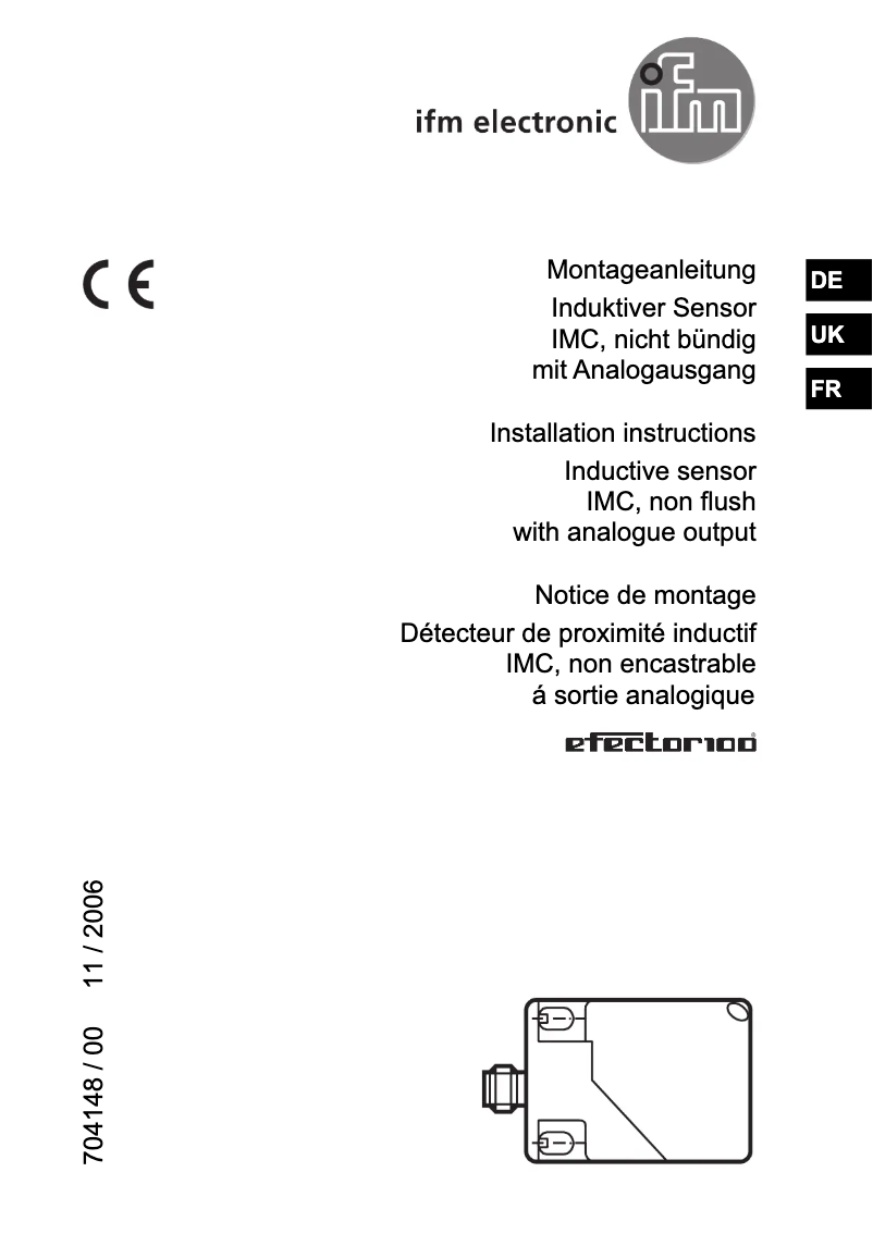 Page 1 of the manual User Manual IFM IM5141