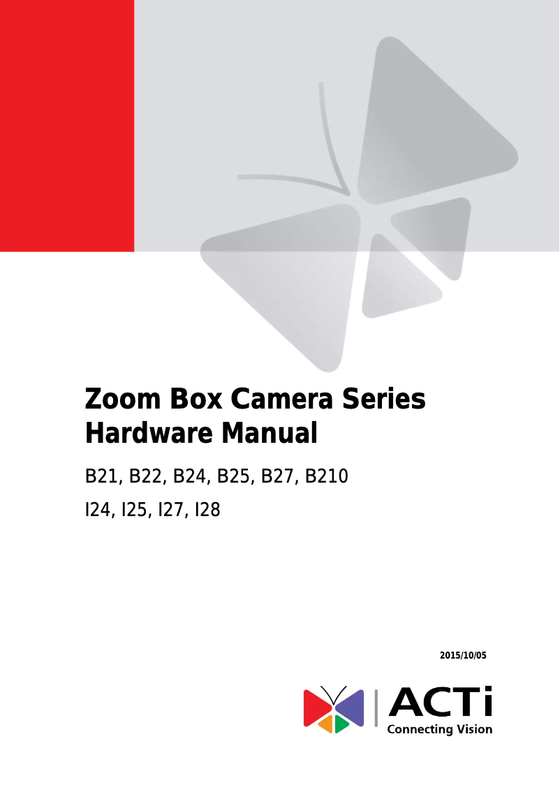 Page 1 of the manual User Manual ACTi B25