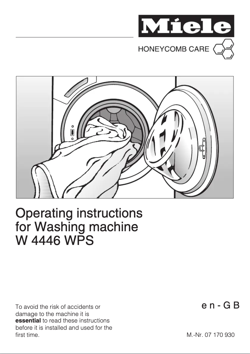 First page image of the manual for W 4446 WPS