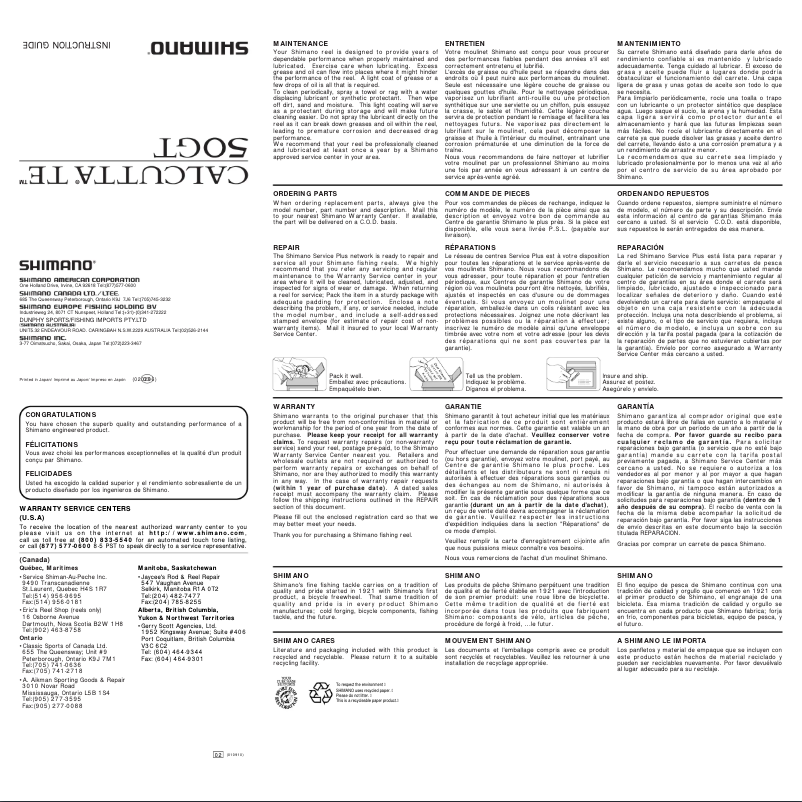 First page image of the manual for Calcutta TE 50GT