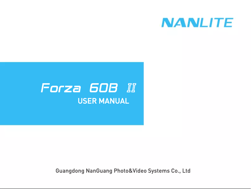 Page 1 of the manual User Manual Nanlite Forza 60B II