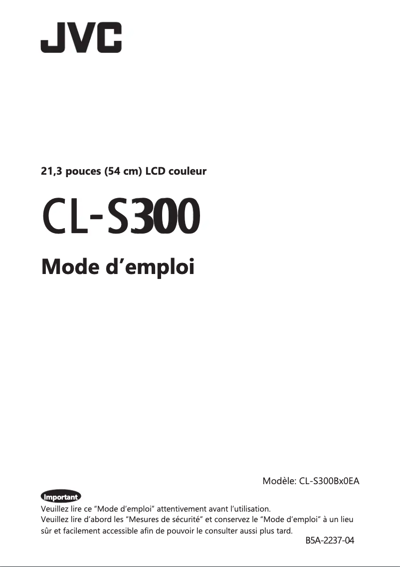 Page 1 of the manual User Manual JVC CL-S300
