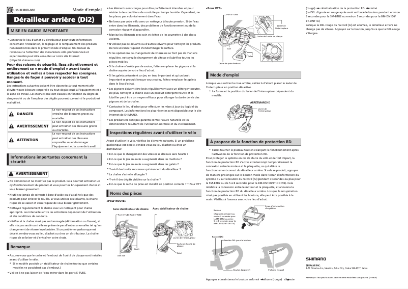 Page 1 of the manual User Manual Shimano RD-RX817