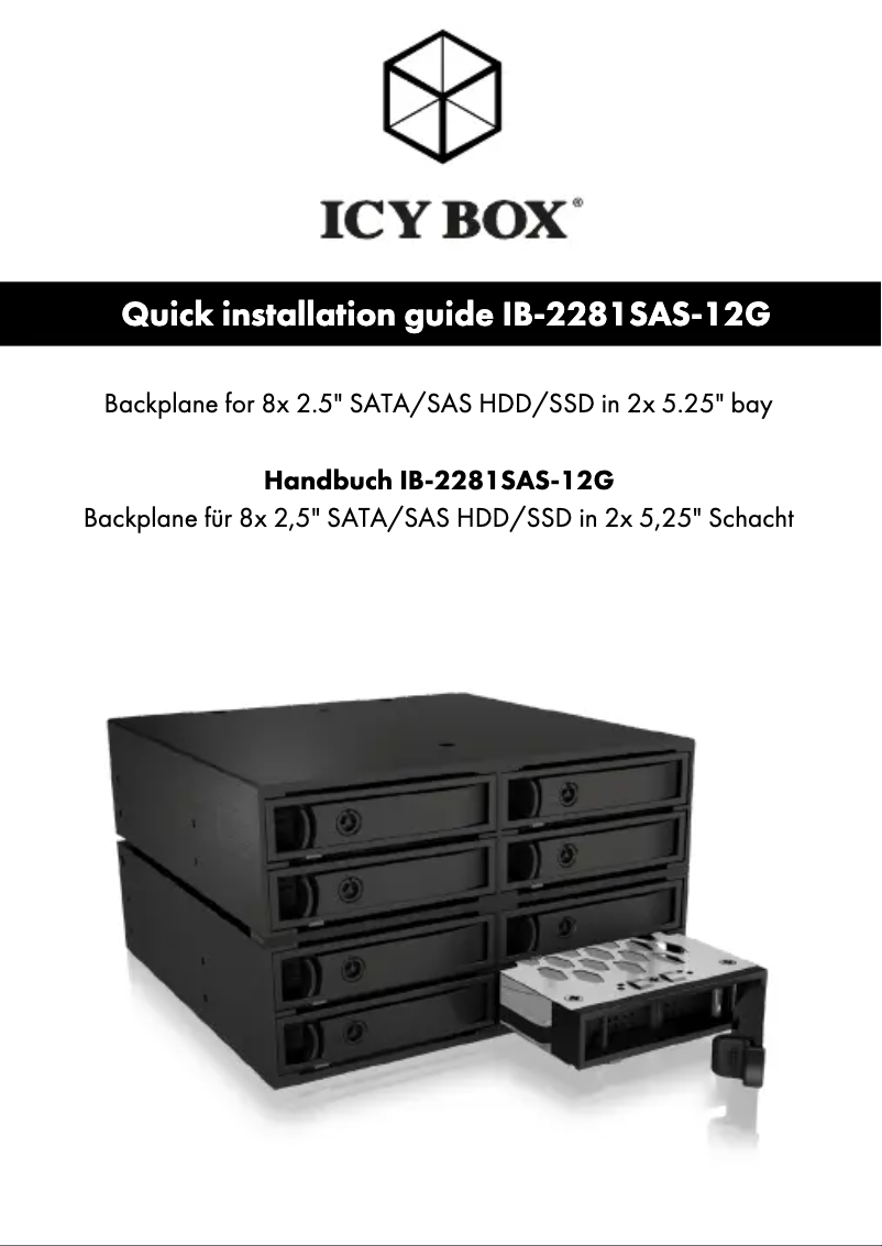 Page 1 of the manual User Manual Icy Box IB-2281SAS-12G