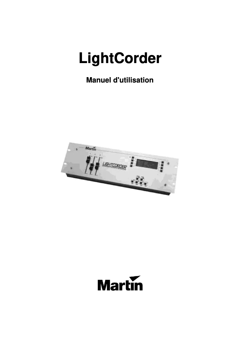 Page 1 of the manual User Manual Martin LightCorder