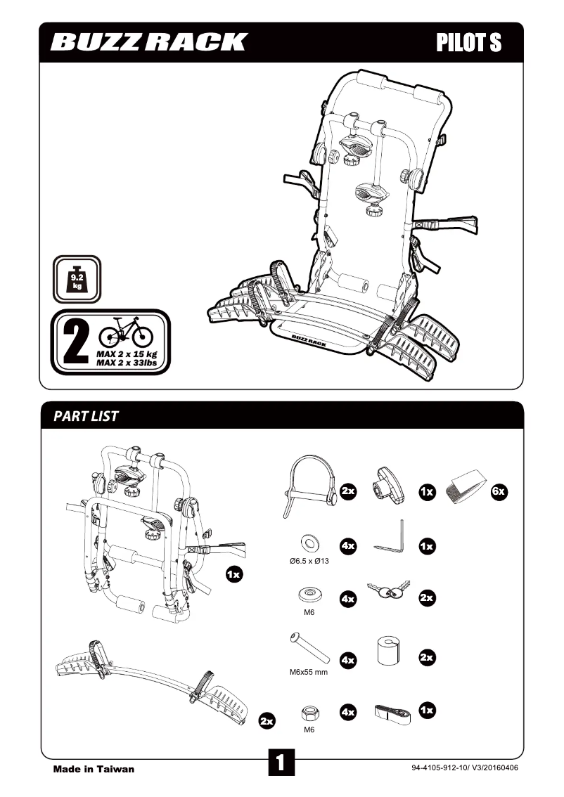 Page 1 of the manual User Manual Buzz Rack Pilot S