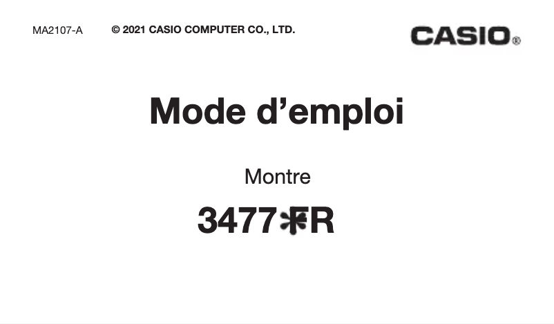 Page 1 of the manual User Manual Casio F-105W-1A