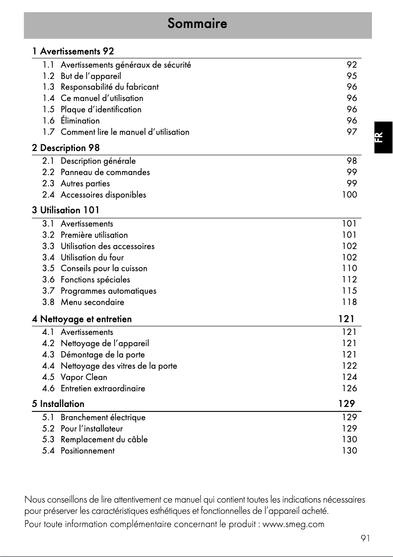 First page image of the manual for SFR9390X