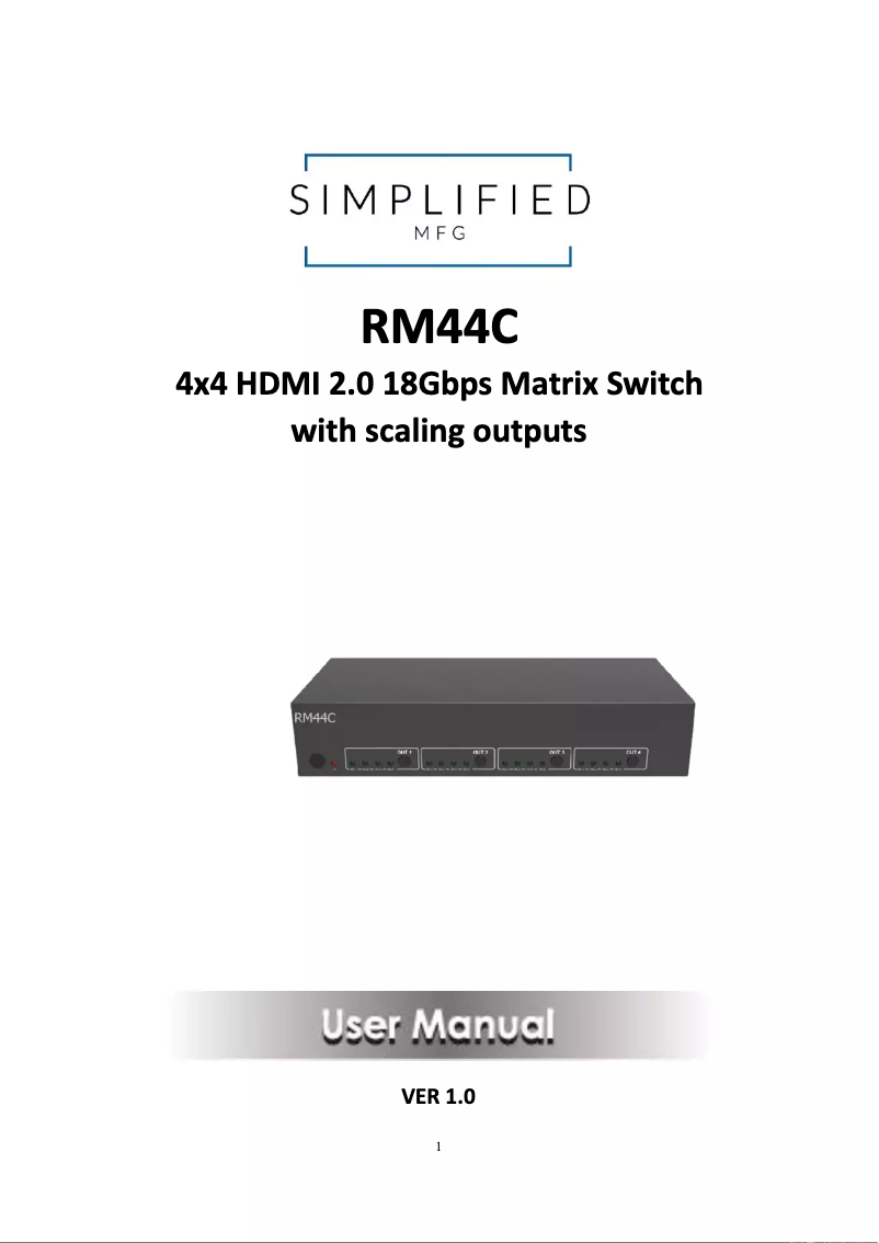 First page image of the manual for RM44C