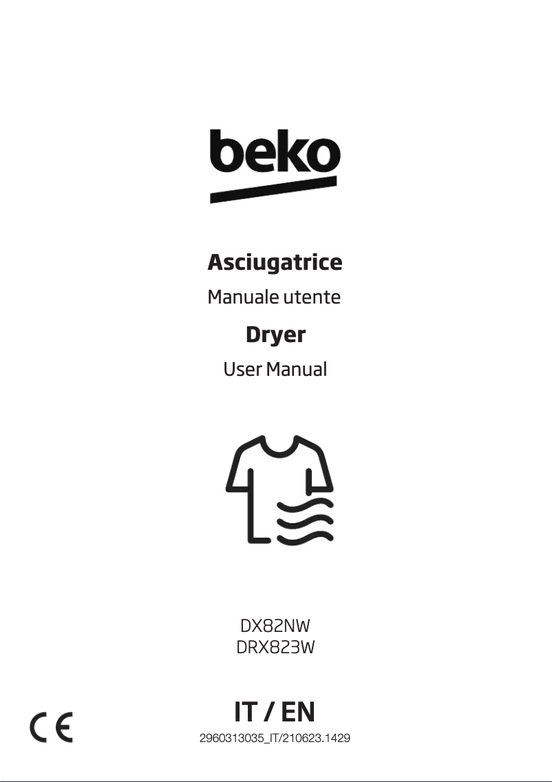 Page 1 of the manual Instruction Manual Beko DRX823W