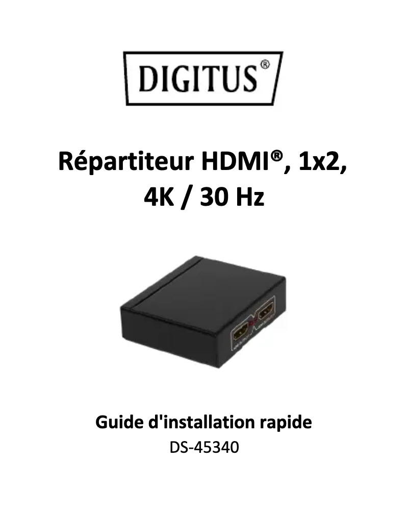Page 1 of the manual User Manual Digitus DS-45340