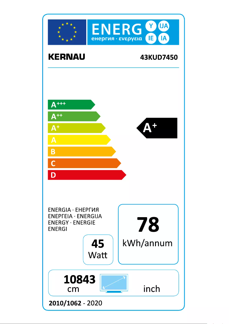 Image de la première page du manuel de l'appareil 43 KUD 7450