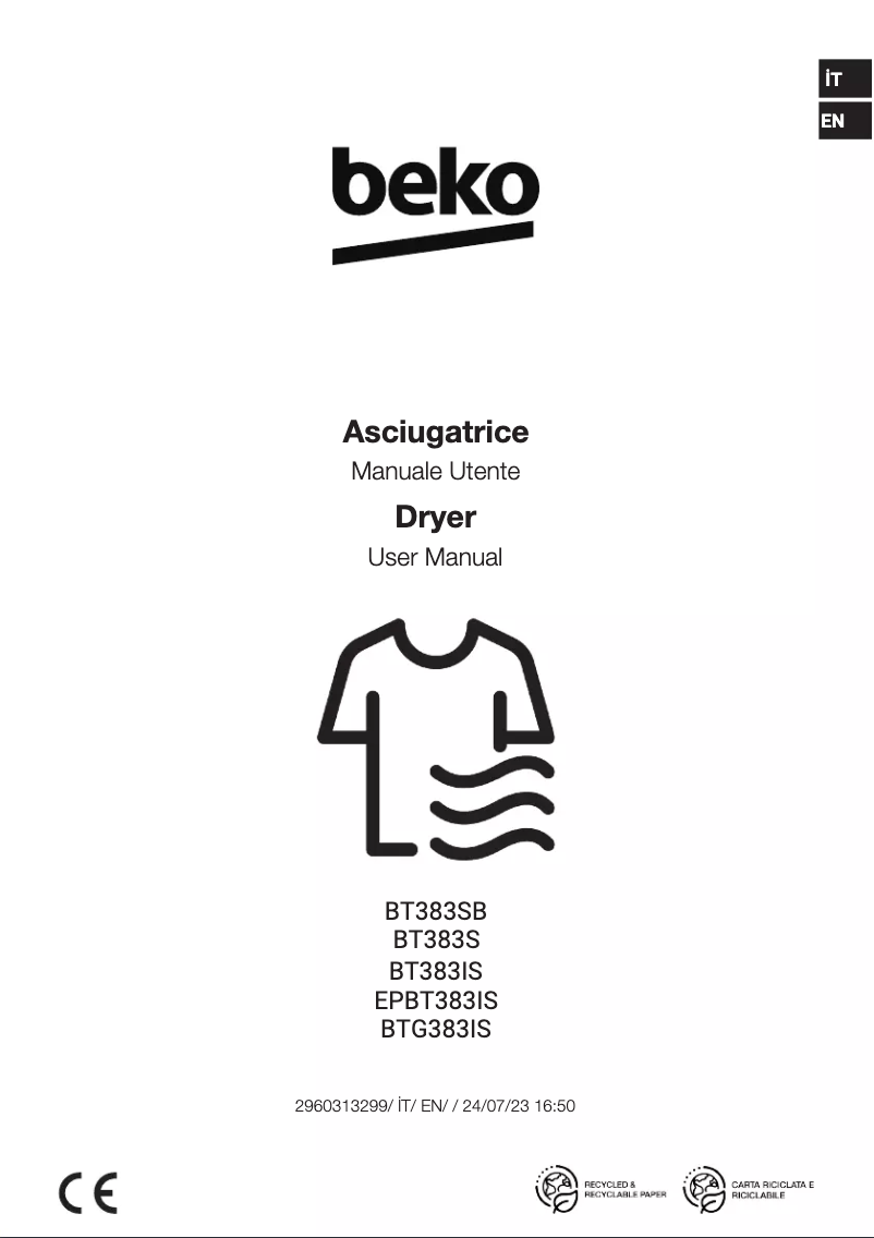 First page image of the manual for BT383IS