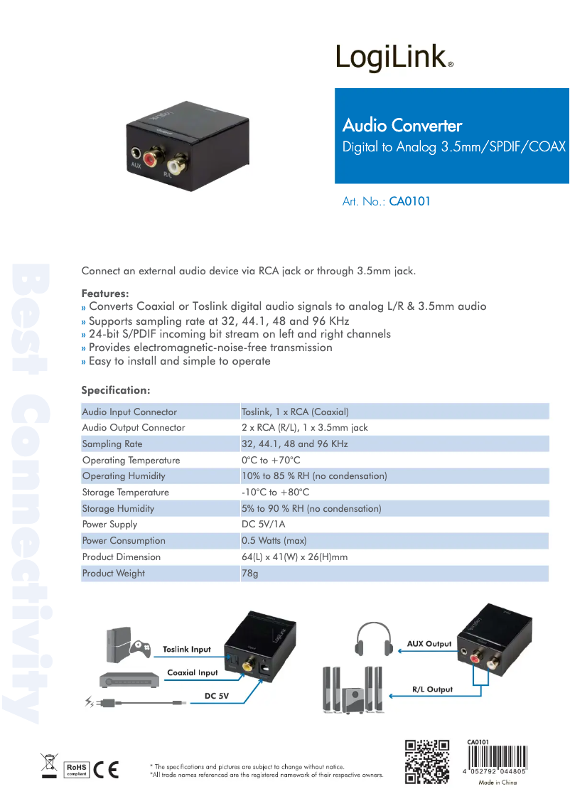 First page image of the manual for CA0101